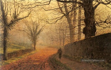 Novembre après midi parc Stapleton Paysage de la ville paysage John Atkinson Grimshaw Peinture à l'huile